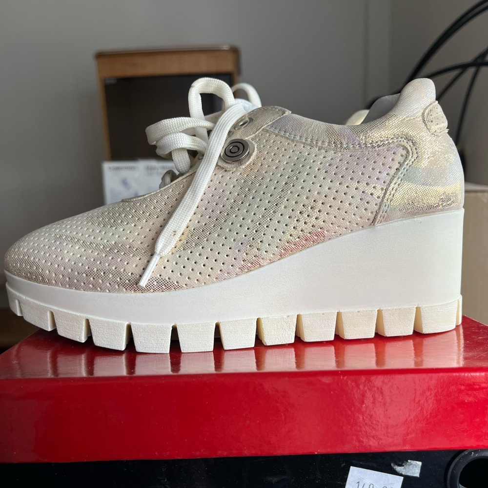Brand new white European style sneakers/booties